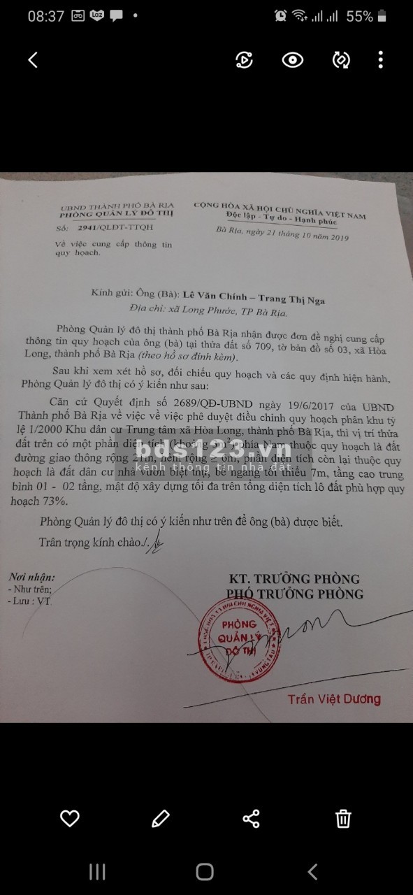 Bán đất đường 78 Hoà Long, nhánh Hương Lộ 2 gần chợ Hoà Long giá 2.19 Tỷ