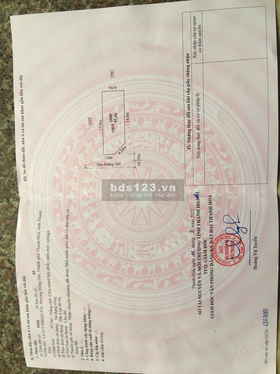 Chính chủ cần tiền bán gấp 2 lô đầu ve phường Đông Hải, thành phố Thanh Hóa