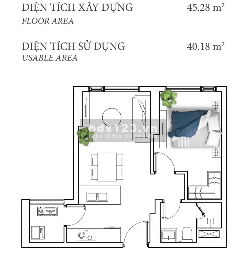 Cho thuê căn hộ 1 PN không ban công tại Đảo Kim Cương, giá hợp lý. LH em Tâm: 0902.0506.43