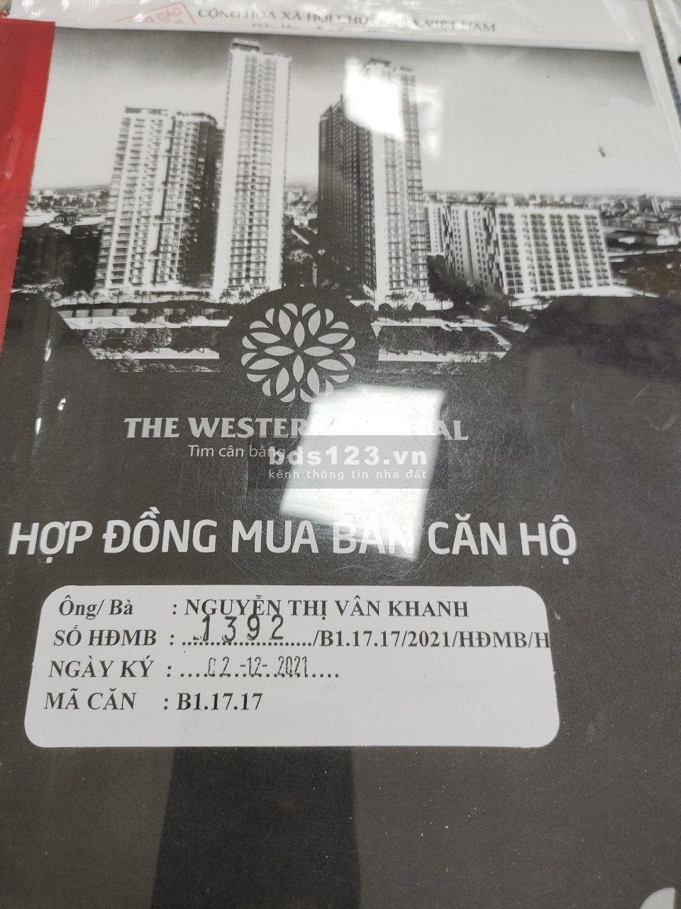 Bán căn hộ 2PN 50m2 The Western Capital Q6 tầng 17