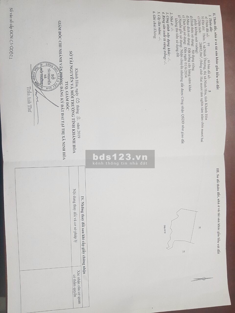 Bán đất vườn Ninh Thượng, Ninh Hoà, có sổ hồng, giá chỉ 1,1 tỷ, DT 10.000m²