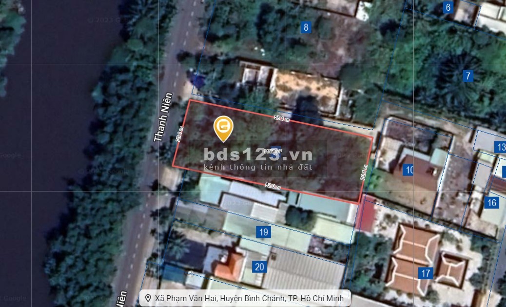 Bán đất mặt tiền Thanh Niên, Bình Chánh, view kênh, DT 1.114m²…