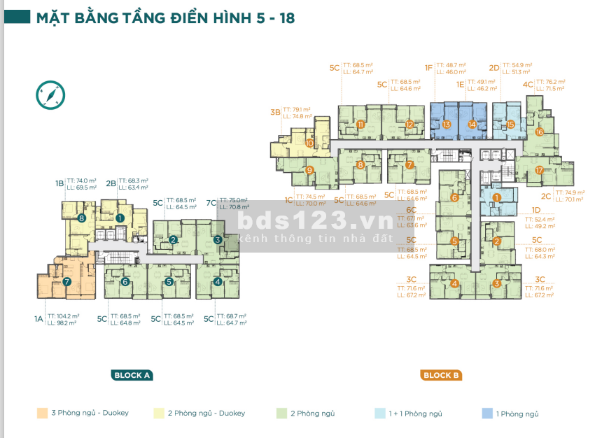 Bán căn hộ 1PN Dlusso Emerald, DT 49m² mới bàn giao bán 2,970 tỷ
