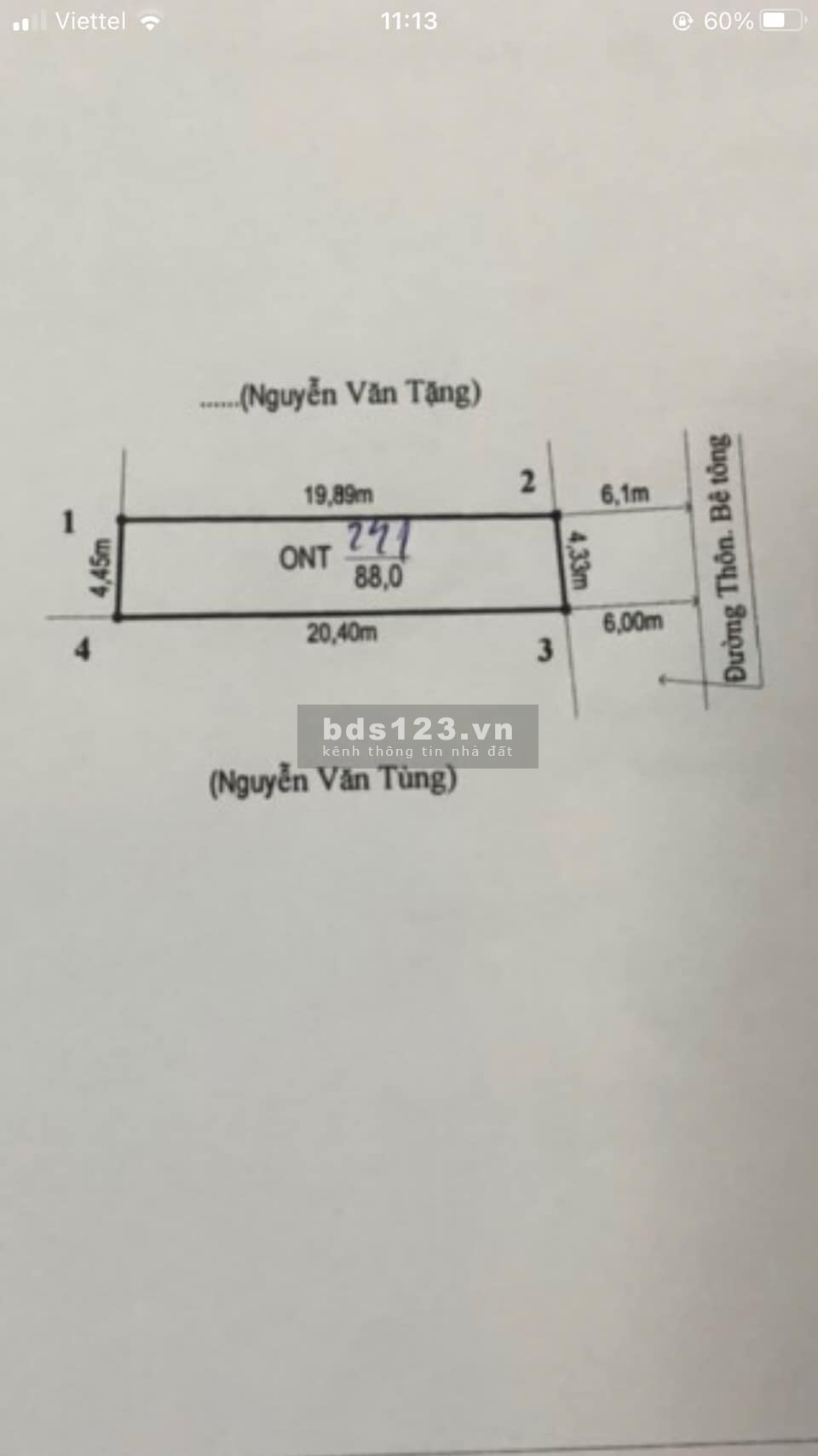 88m2 Hỗ Đông, An Hưng An Dương(Hải Phòng) đường thôn hơn 6m hai ô tô tránh nhau