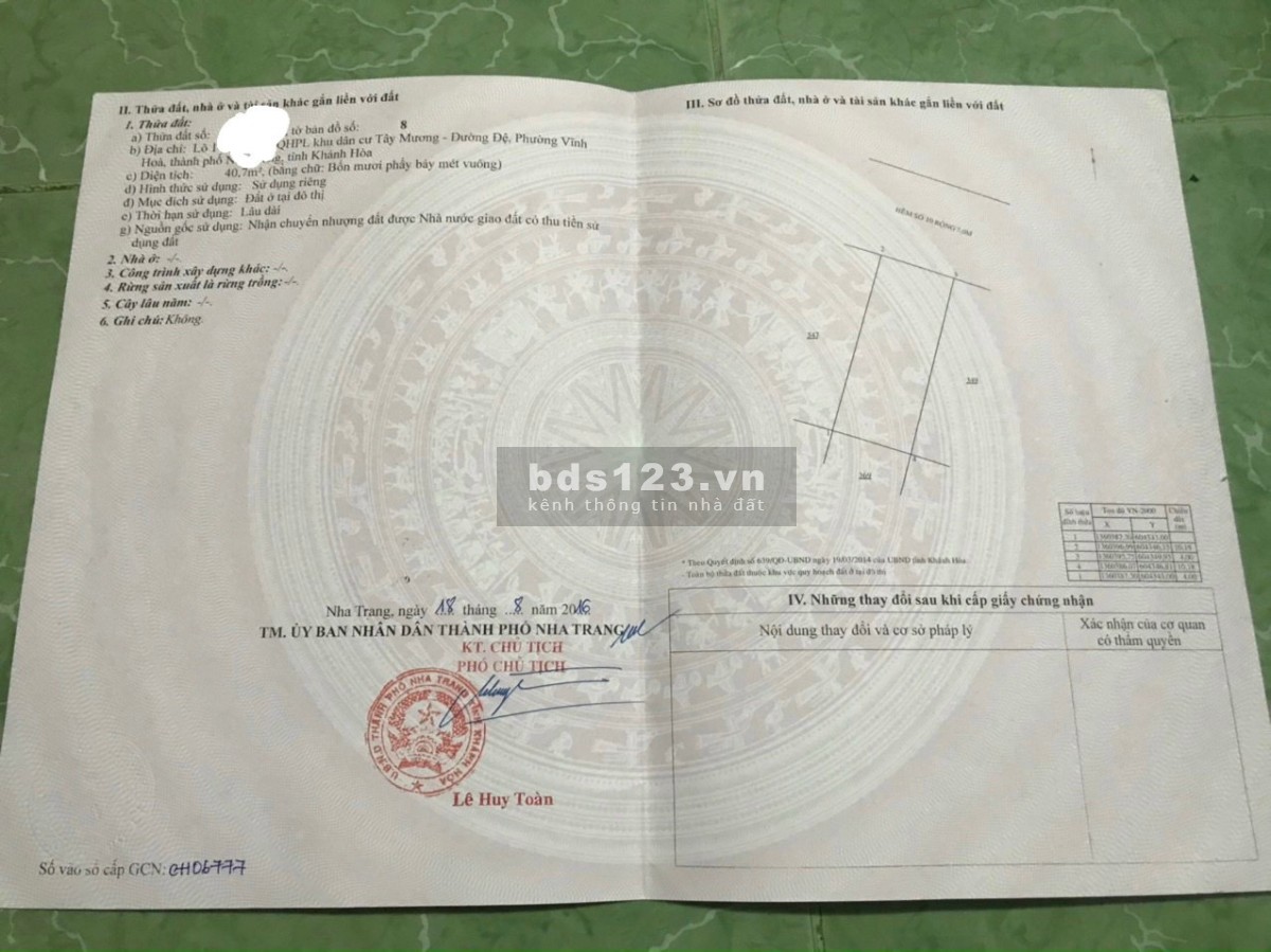 Cần bán gấp nhà Khu Dân Cư Tây Mương- Đường Đệ- Vĩnh Hoà