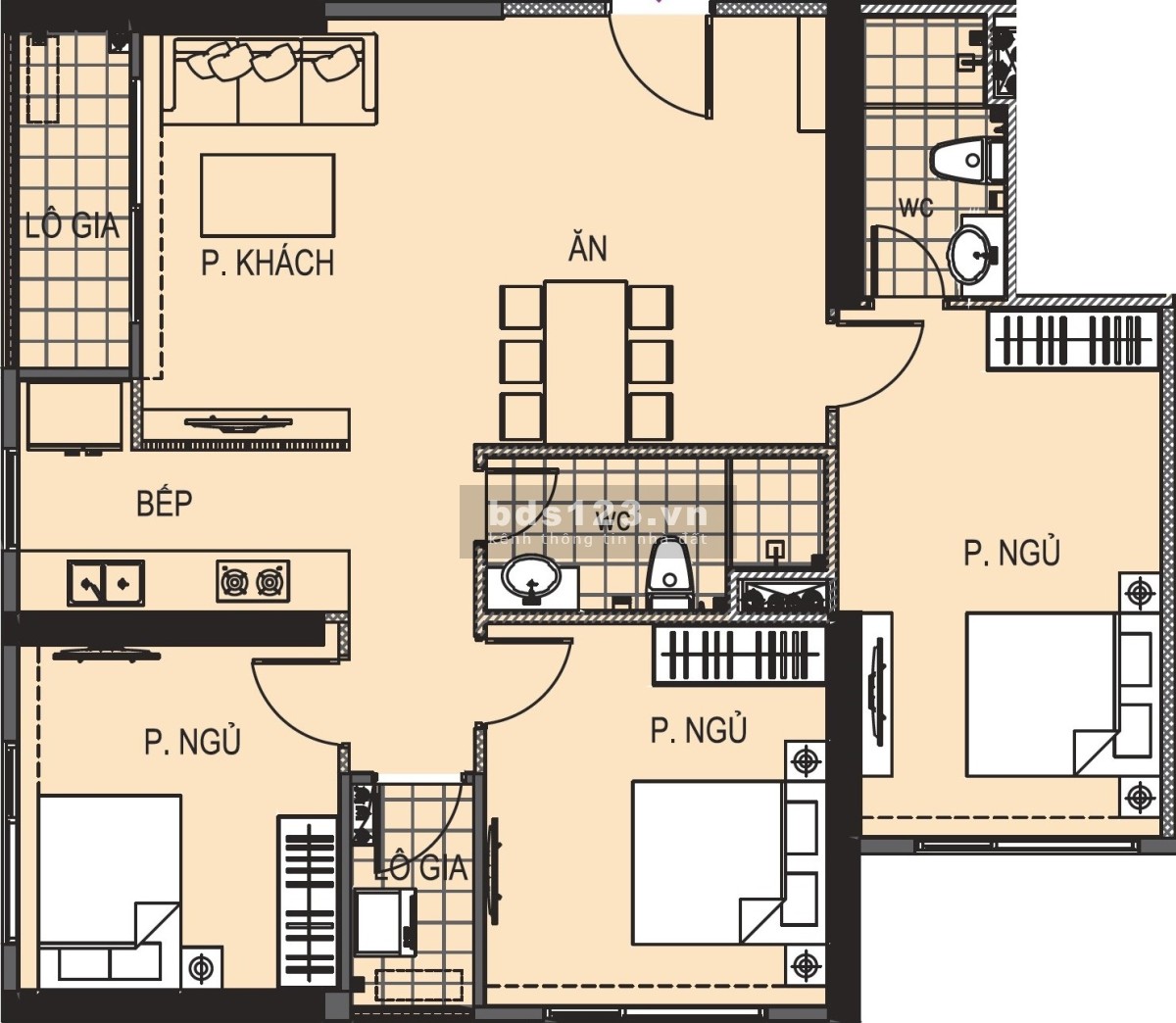 Bán căn hộ 3PN dự án Vinhomes Smart City, DT 103m² view đẹp tứ phía, giá 3,88 tỷ