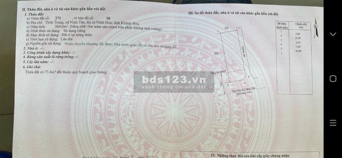 Bán đất mặt tiền đường DT5 Ninh Tân, Ninh Hoà, toàn bộ đất ở, gần trường chợ, giá chỉ 1,9 tỷ