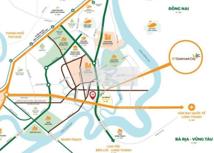 Vị trí ven sông độc bản của MT Eastmark City Vị trí ven sông độc bản của MT Eastmark City