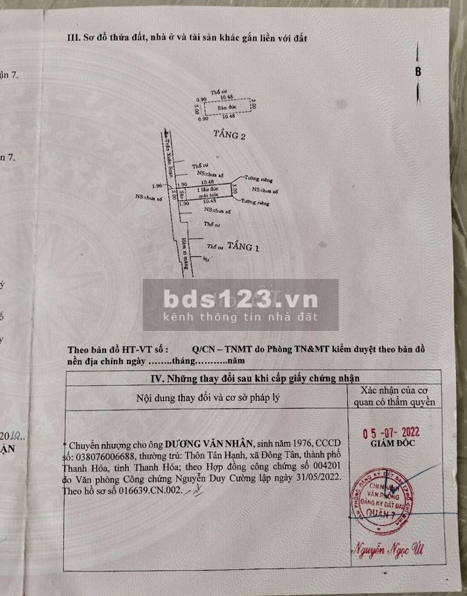 Bán nhà riêng hẻm 861 Trần Xuân Soạn, phường Tân Hưng, Quận 7