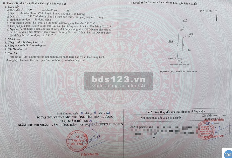 Bán đất mặt tiền đường lớn xe du lịch, xe tải lưu thông.