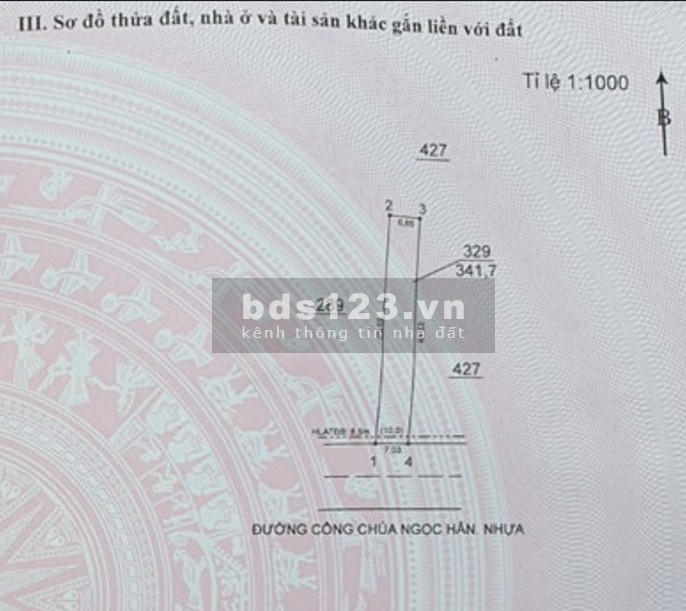 Bán đất mặt tiền đường lớn xe du lịch, xe tải lưu thông.