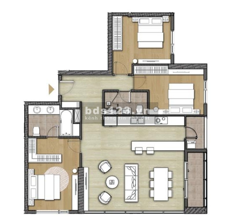 Đảo Kim Cương cho thuê căn hộ 3PN View Sông bạt ngàn. không bị chắn view. Lh Tâm: 0902.0506.43