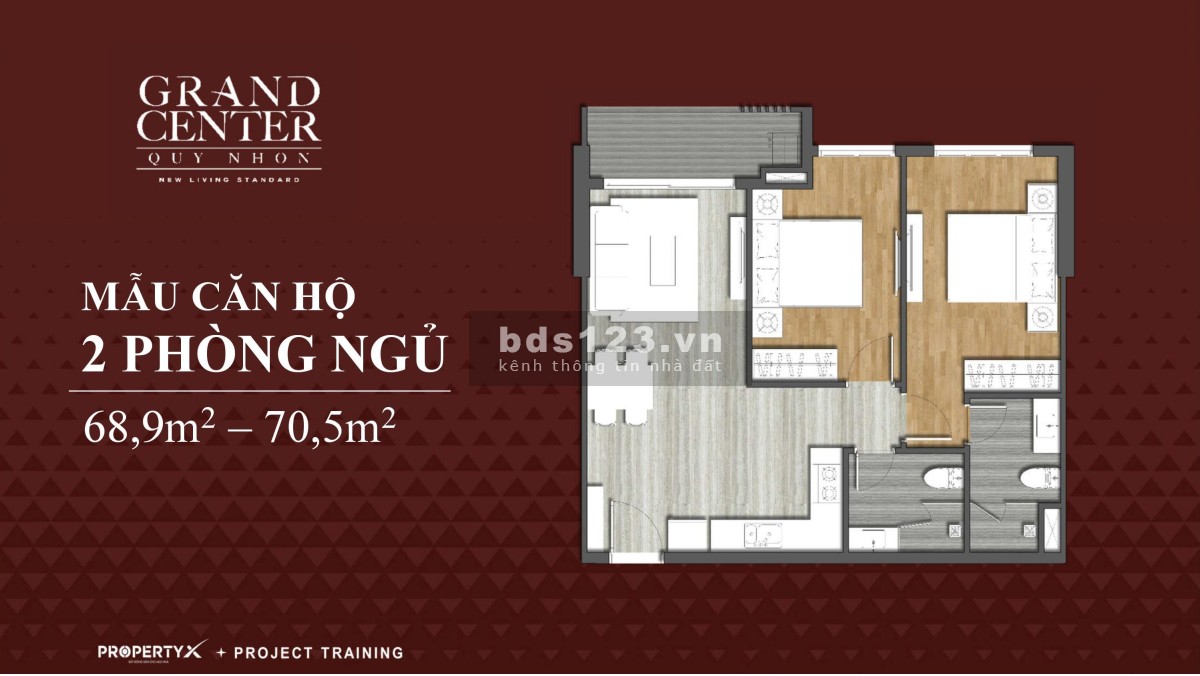 Duy nhất bán căn hộ 2PN 2WC dự án Grand Center Quy Nhơn - Bán lỗ, tầng cao, view biển