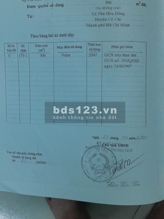 Đất MT Đường Nguyễn Văn Khạ DT 6m × 51m = 306m2 ( Full thổ cư )