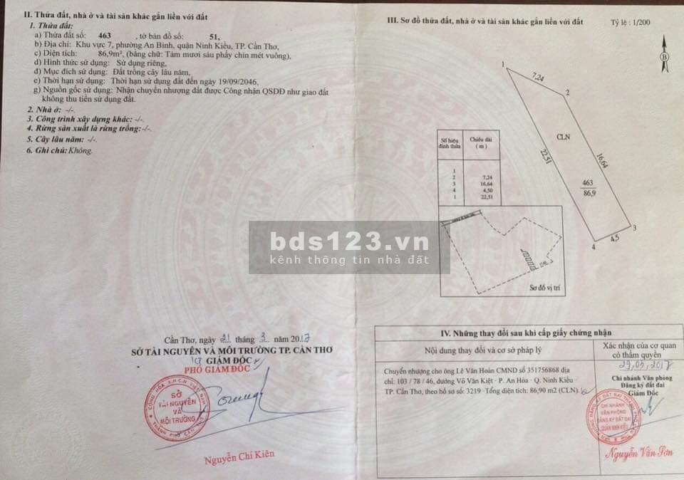 Cần bán miếng đất ở khu vực 7 An BìnhGiá: 450 - 500 triệu (có thể thương lượng)