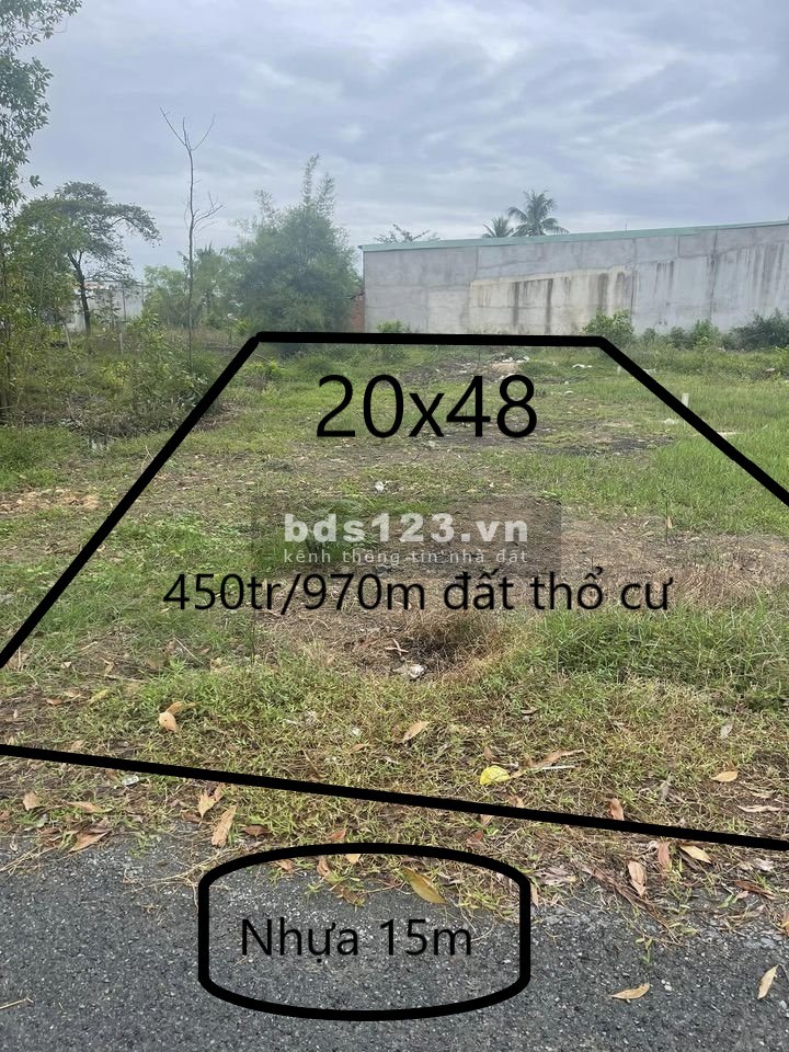 Bán đất chỉ với 450tr/970m2 đất thổ cư, trung tâm Tân Biên nằm trên mặt đường nhựa 15m