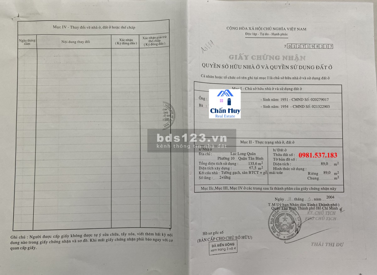 Bán nhà đang có thu nhập tốt giá chỉ 5.3 tỷ tại quận Tân Bình.