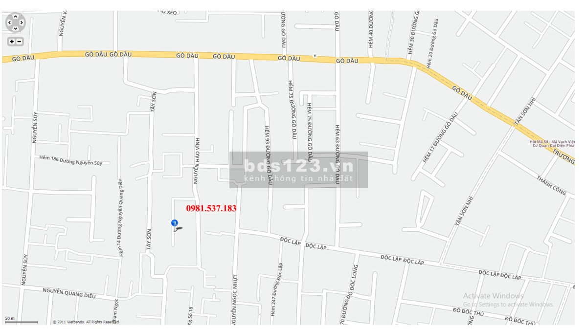 Bán nhà riêng diện tích đẹp ngang 5m đường Gò Dầu,Tân Phú