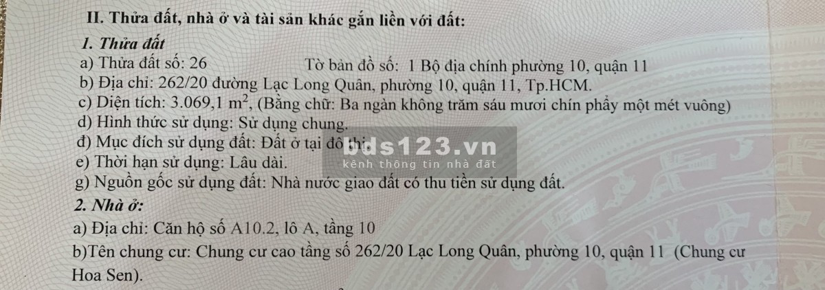 Bán căn hộ 65m2 C/C Hoa Sen tầng 10 Block A sổ hồng sang tên ngay