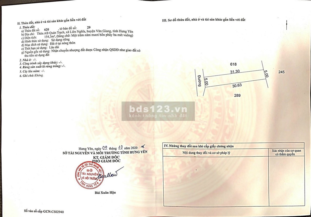 Bán đất đẹp DT 154.3m² tại Quán Trạch AB, Liên Nghĩa, Văn Giang, Hưng Yên giá rẻ