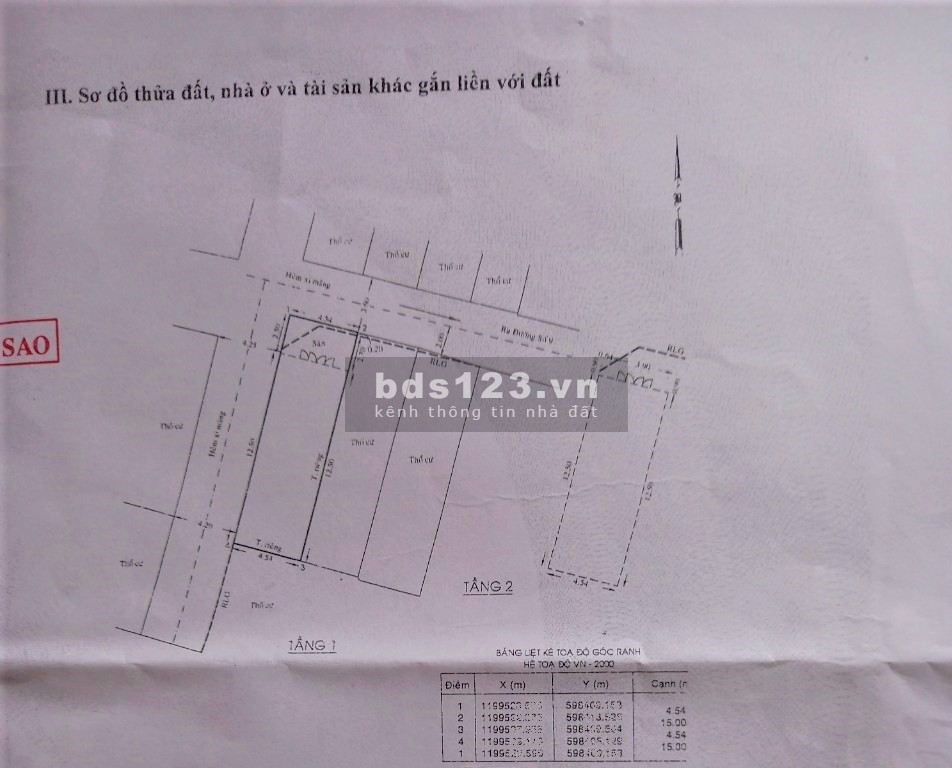 Bán nhà tại Gò Vấp, góc 2mt hẻm oto 5m, nhà 1t1l, kv 4.5x15m,…