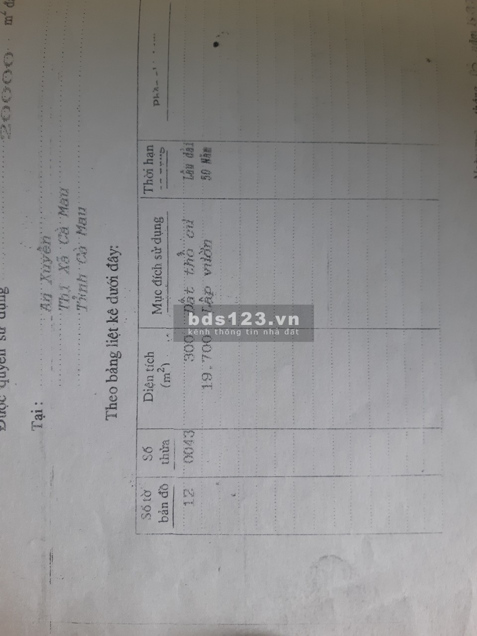 Chính chủ bán đất vườn diện tích 20.000 m2