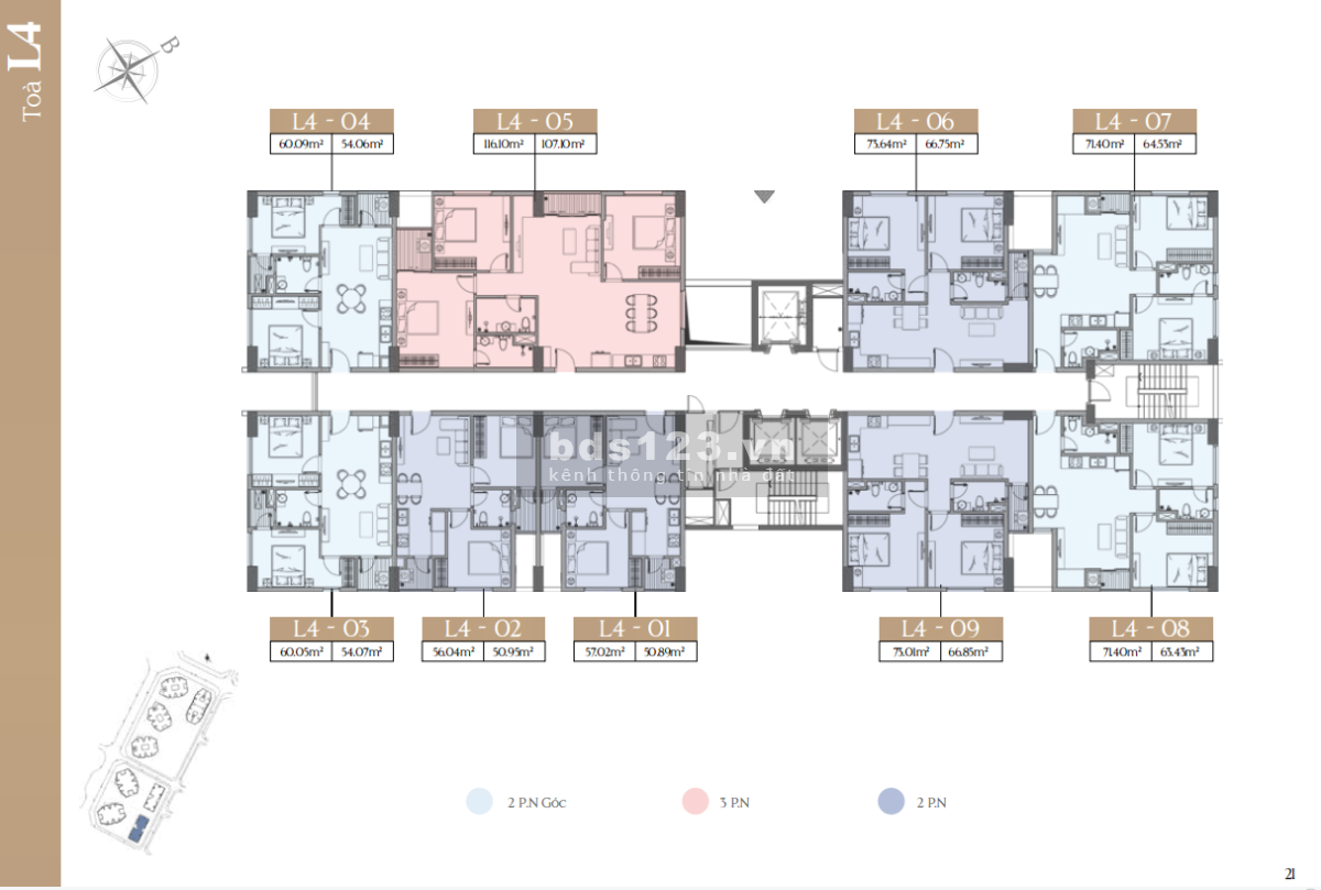 Bán căn hộ DT 66m², 2PN 2WC tại dự án Le Grand Jardin giá chỉ từ 2,56 tỷ