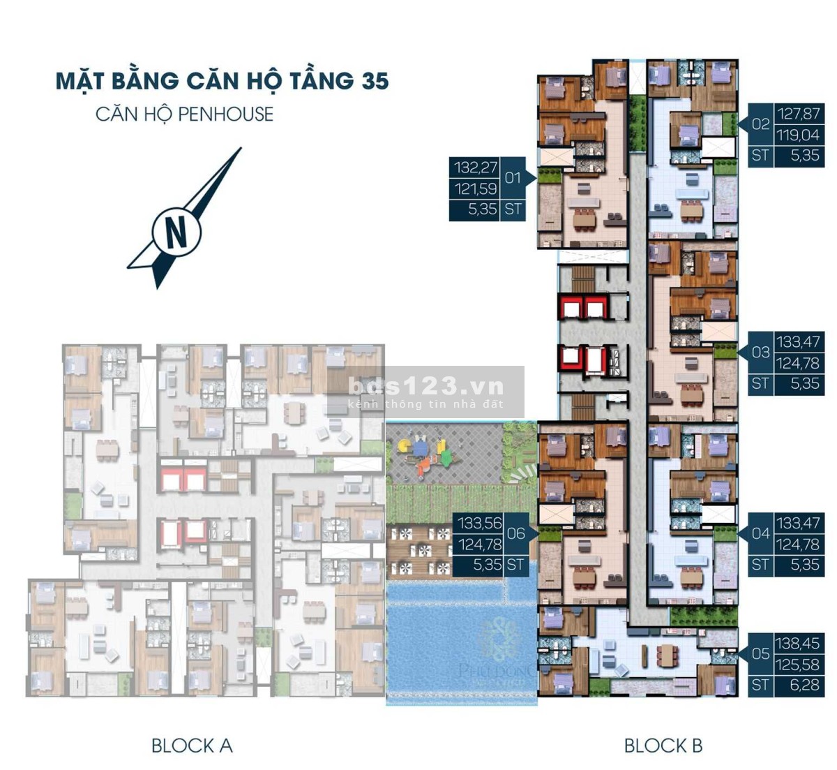 Penhouse Phú Đông Premier, 135m2, 3pn-2wc+sân vườn, hoàn thiện cơ bản, giá 4,8 tỷ
