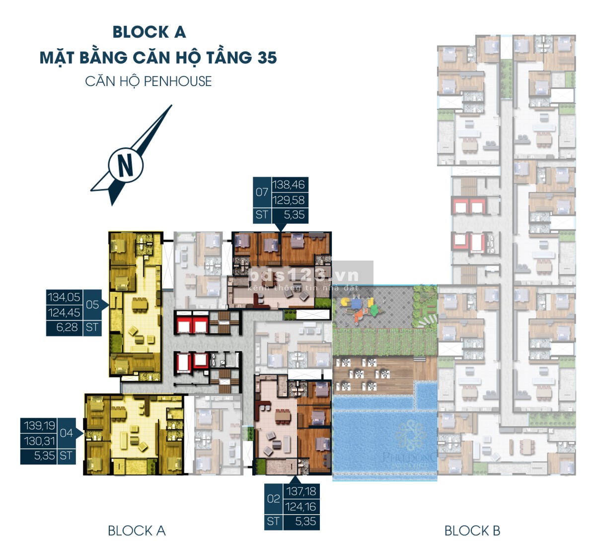 Penhouse Phú Đông Premier, 135m2, 3pn-2wc+sân vườn, hoàn thiện cơ bản, giá 4,8 tỷ