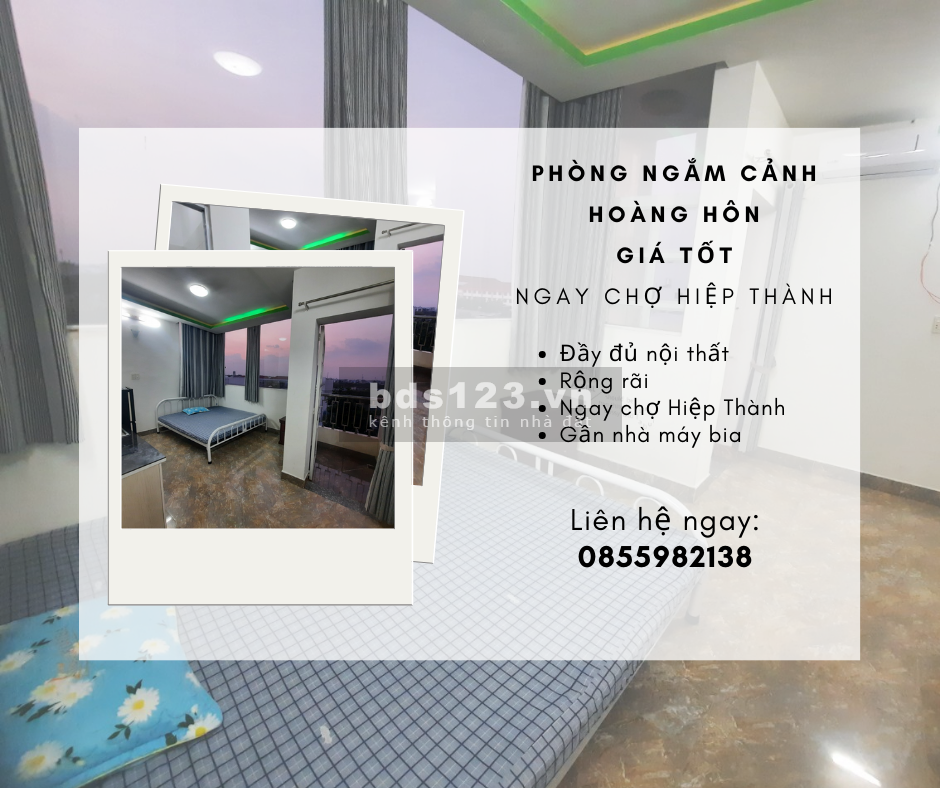 Cho thuê phòng trọ đầy đủ nội thất, giá rẻ bất ngờ ngay chợ Hiệp Thành