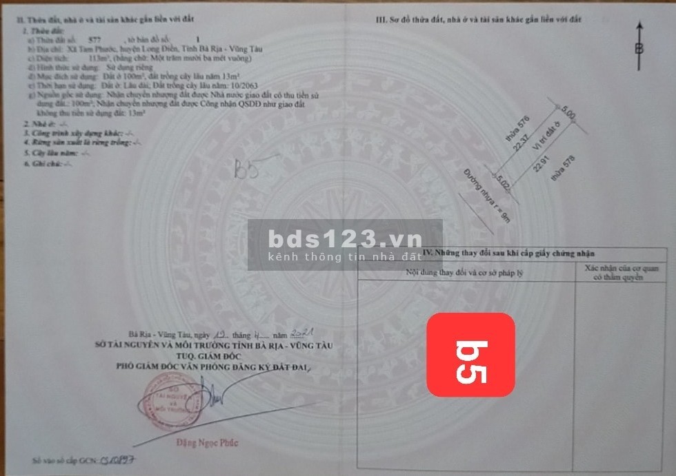 Bán đất mặt tiền đường nhựa - Tam Phước