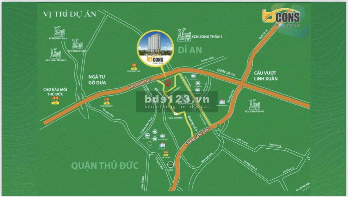 Cần bán căn hộ đặt cọc hợp đồng tại Bcons Polygon giá đóng 260 triệu