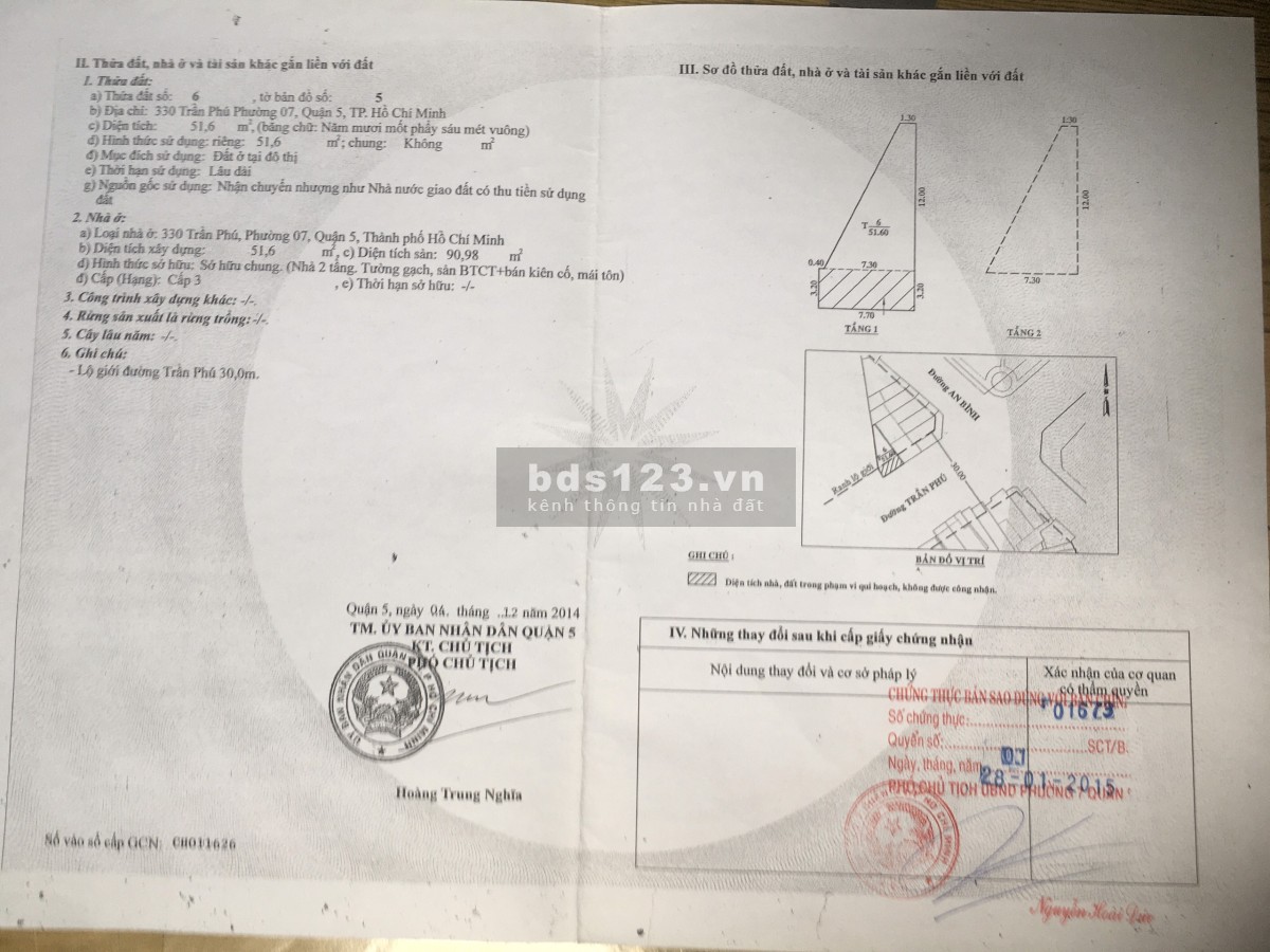 Bán nhà Mặt Tiền đường Trần Phú P7 Quận 5 siêu rẻ