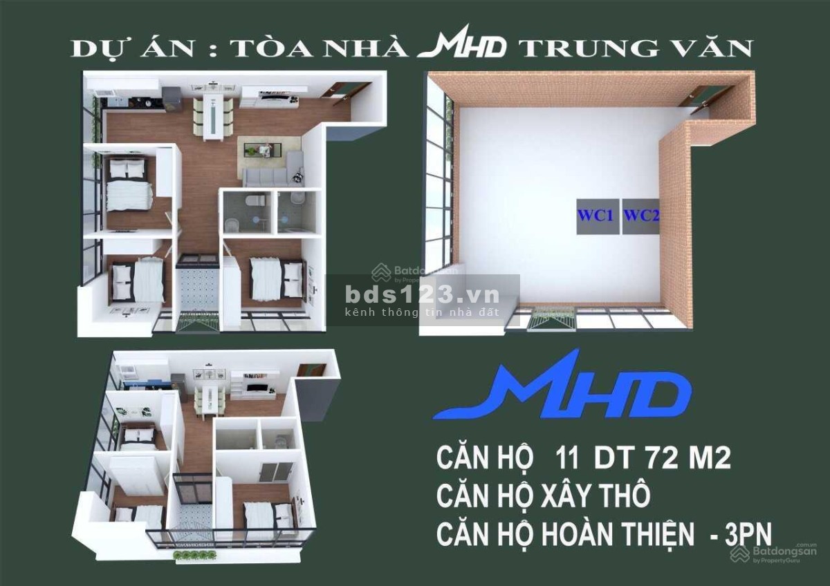 Bán căn hộ chính chủ MHD Trung Văn, DT 72m² tại Hà Nội giá rẻ