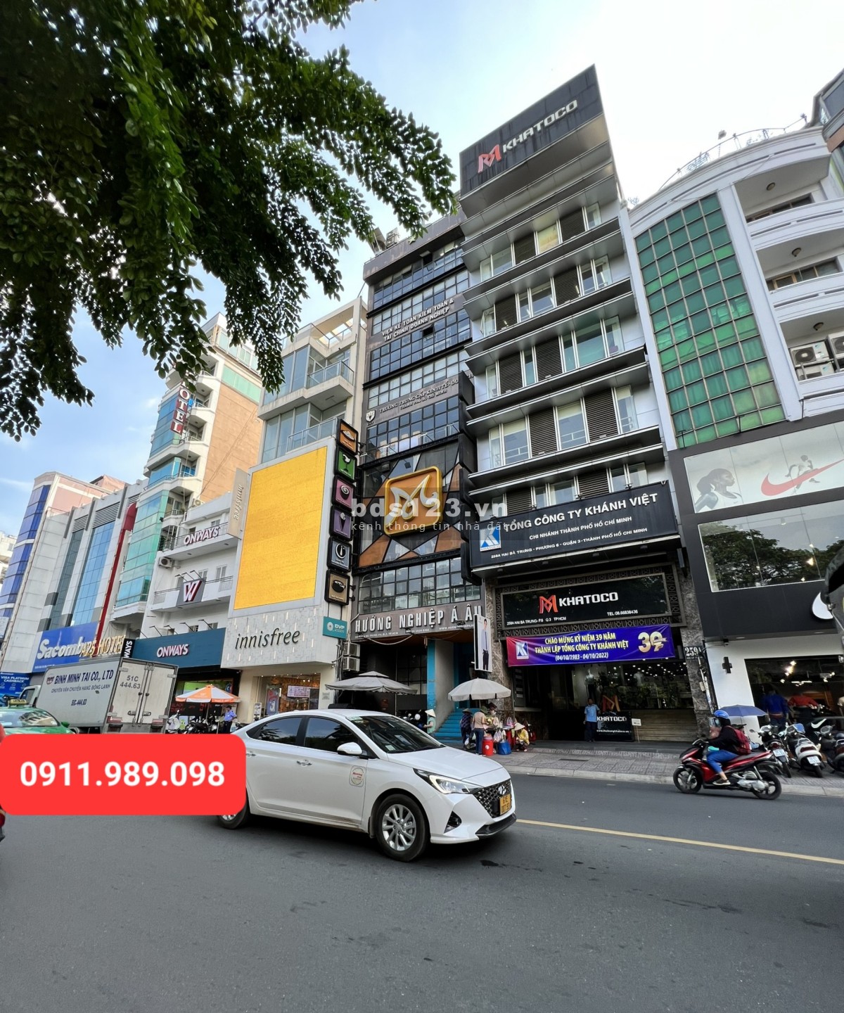 Bán nhà mặt tiền tại Hai Bà Trưng, P6, Q.3, DT: 7.5x30m, Hầm 10 Tầng, HĐT 5,4 tỷ