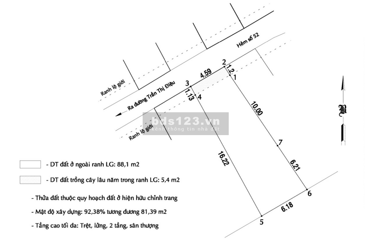 Bán đất hẻm 52 đường Trần Thị Điệu, phường Phước Long B
