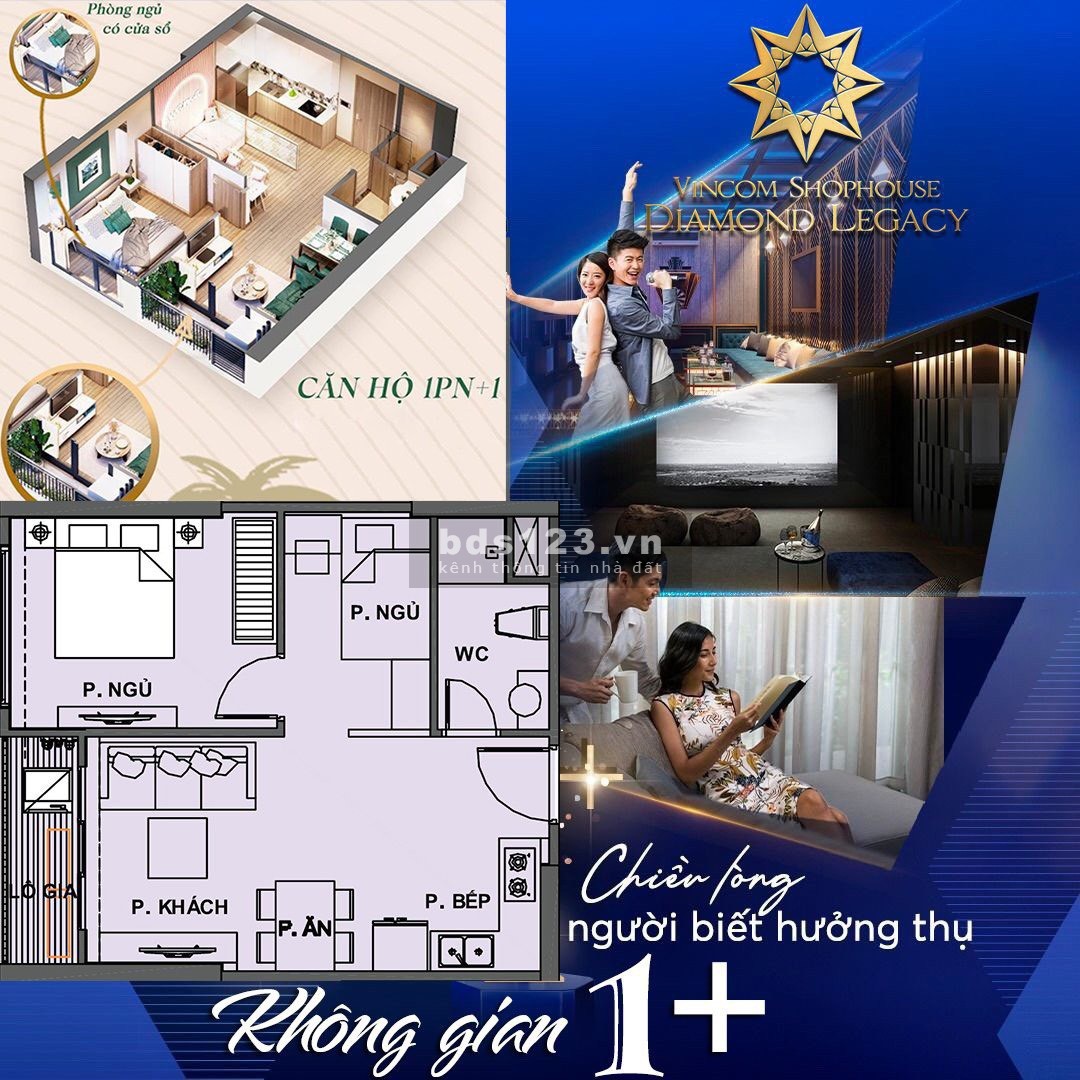Bán căn hộ 1 ngủ + 1 giá tốt từ chủ đầu tư Vingroup Vincom Quang Trung TP Vinh