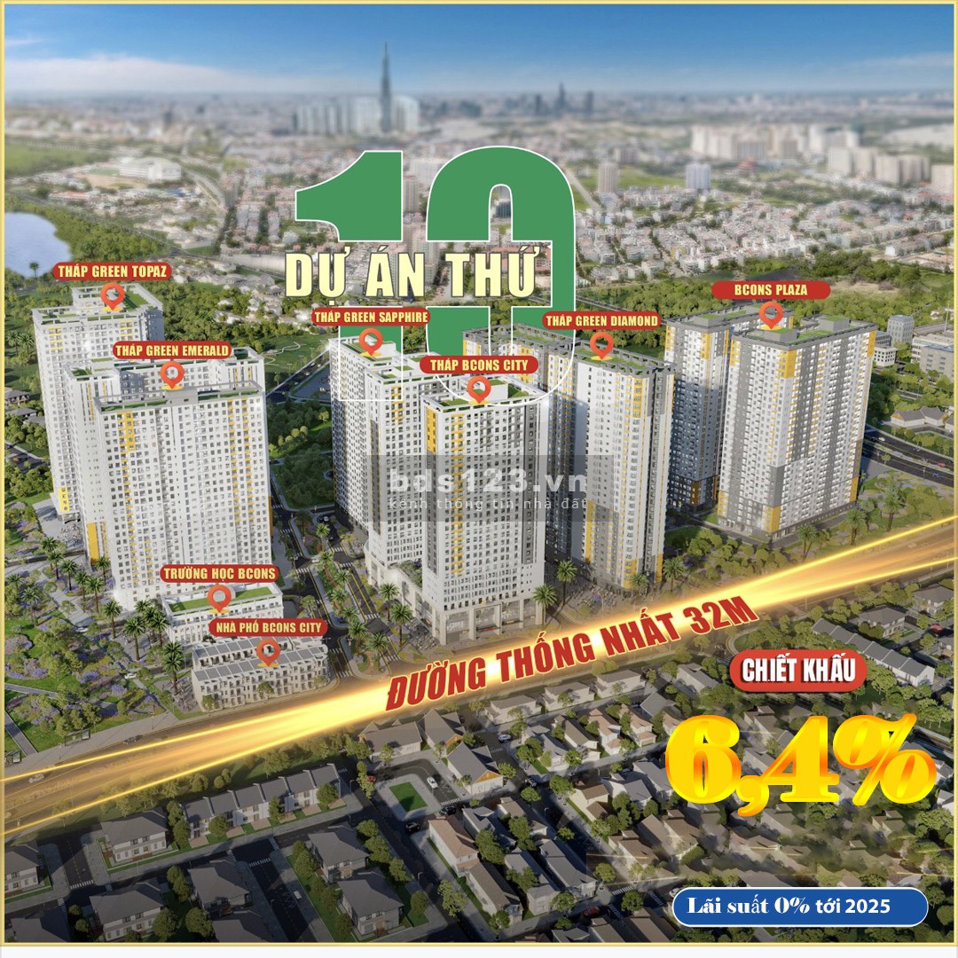 Bcons city - chỉ 350tr - có nhà trung tâm thành phố