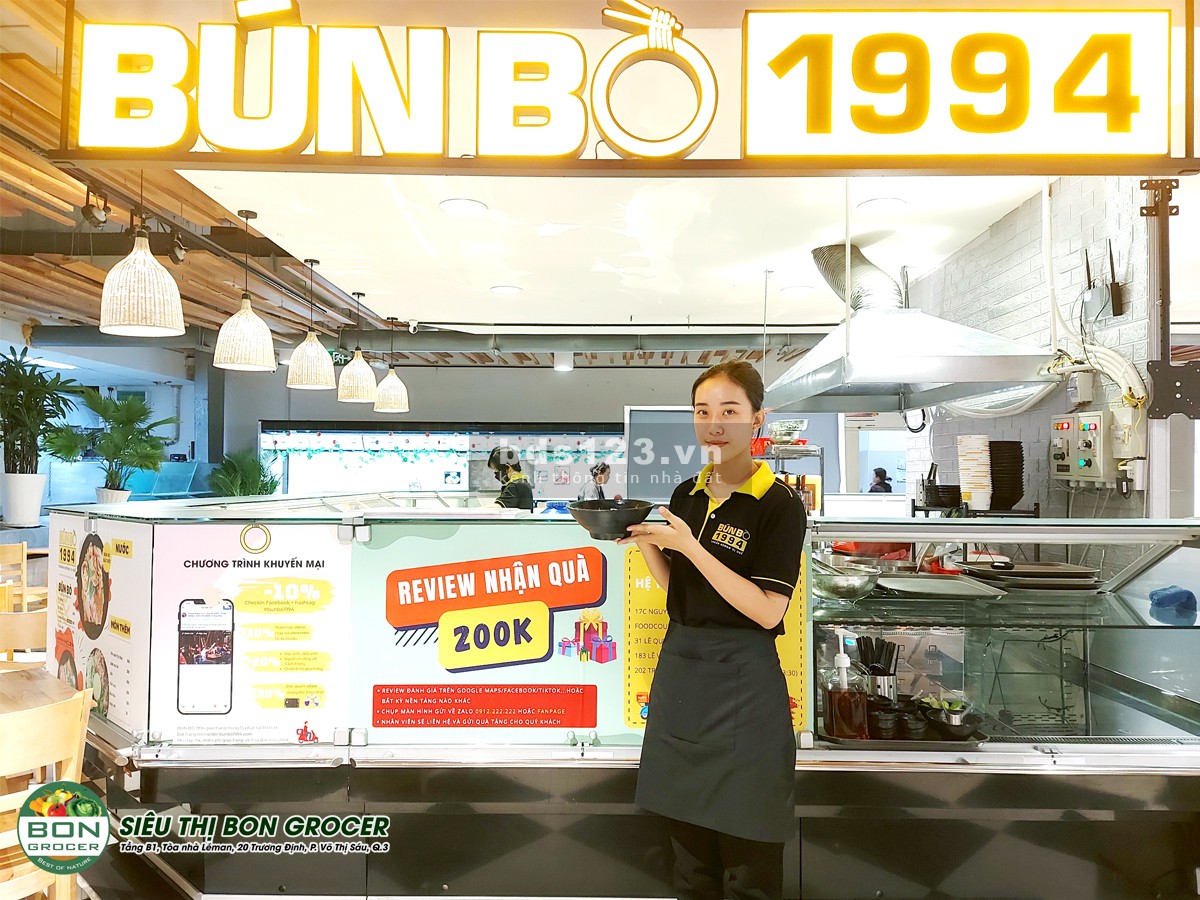 Cho thuê quầy ẩm thực khu foodcourt tại siêu thị Bon Grocer - Vị trí trung tâm quận 3