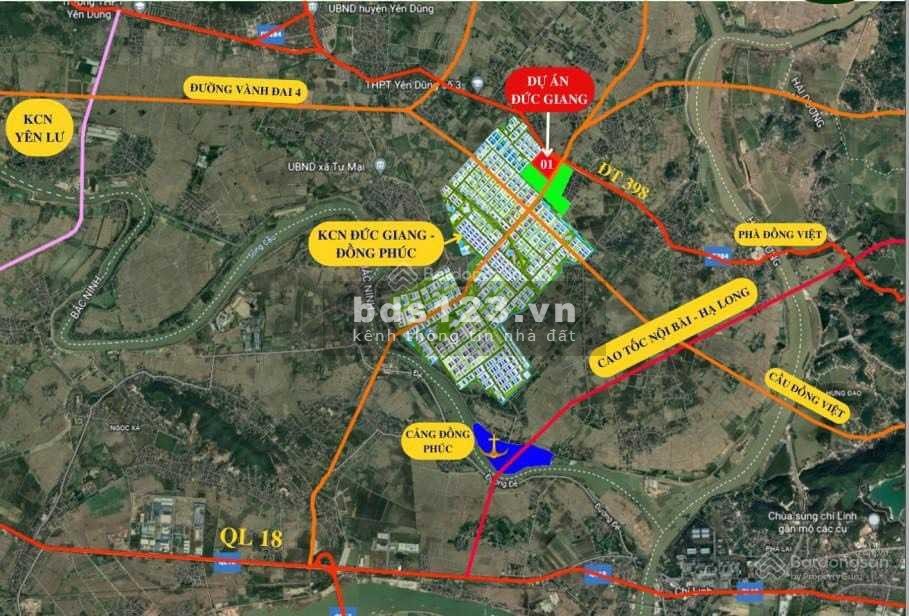Bán đất nền dự án Đức Giang - Yên Dũng - Bắc Giang - Sổ đỏ từng lô 90m2 - 0968 363 780