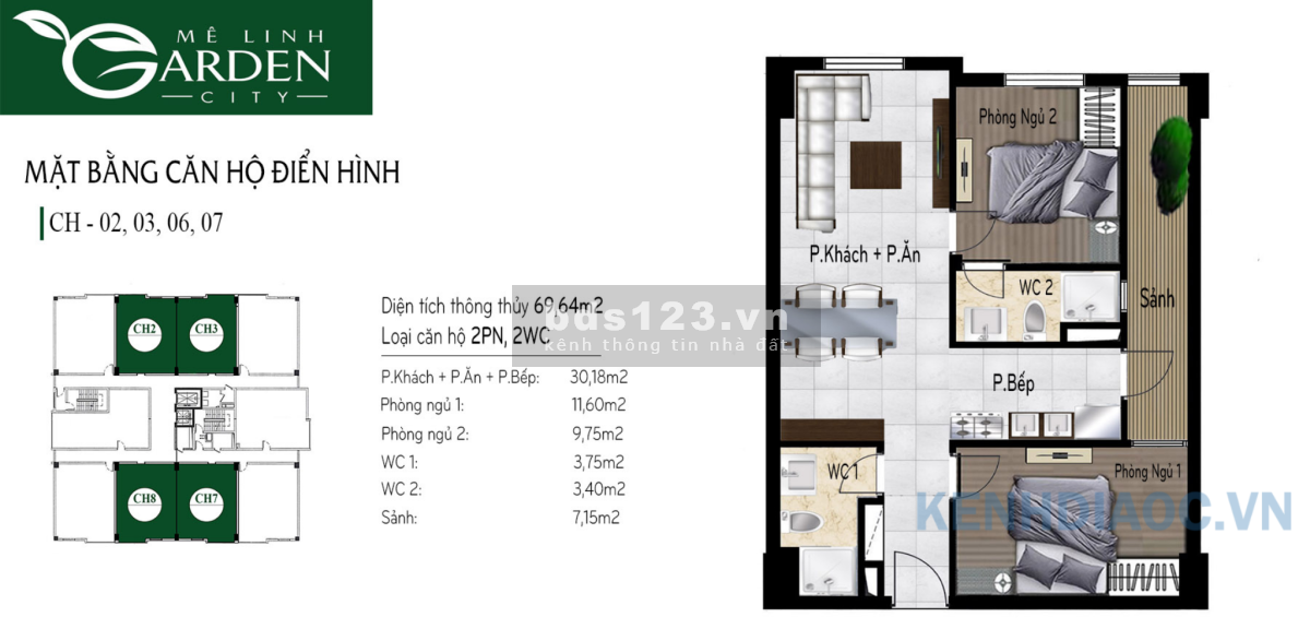 Bán căn hộ ở Hà Nội giá chỉ 15 triệu/m², Khu đô thị Kim Hoa Mê Linh Garden City