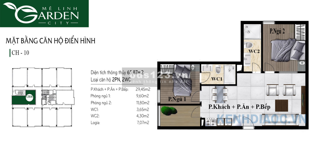 Bán căn hộ ở Hà Nội giá chỉ 15 triệu/m², Khu đô thị Kim Hoa Mê Linh Garden City