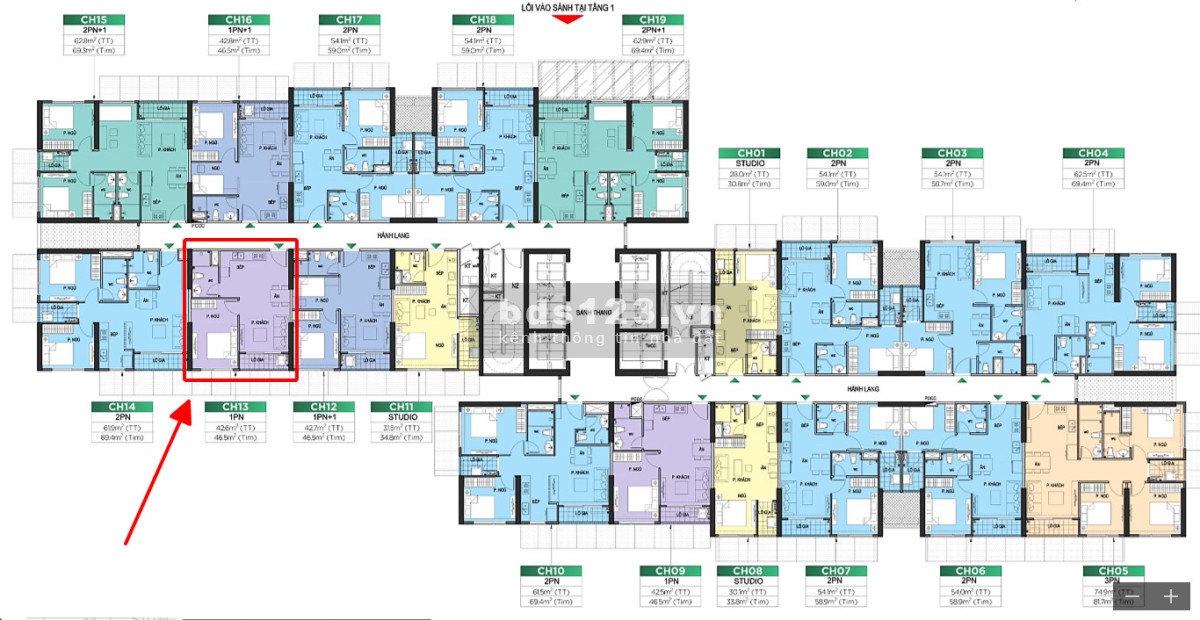 Bán căn hộ 1N+1 DT 46m² tầng 2 tòa SA2 nội khu Vinhomes Smart City giá 2 tỷ