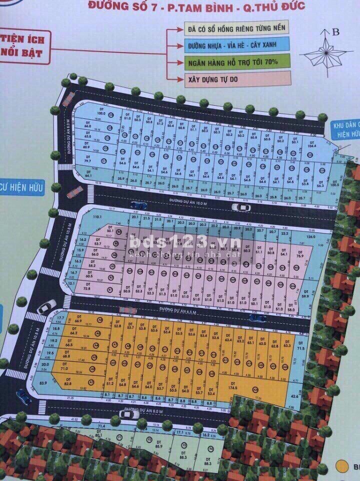 CẦN BÁN LÔ ĐẤT THỔ CƯ 125M2 GIÁ NGỘP 42TR/M2 KDC VẠN XUÂN ĐƯỜNG TÔ NGỌC VÂN, P.TAM BÌNH, THỦ ĐỨC