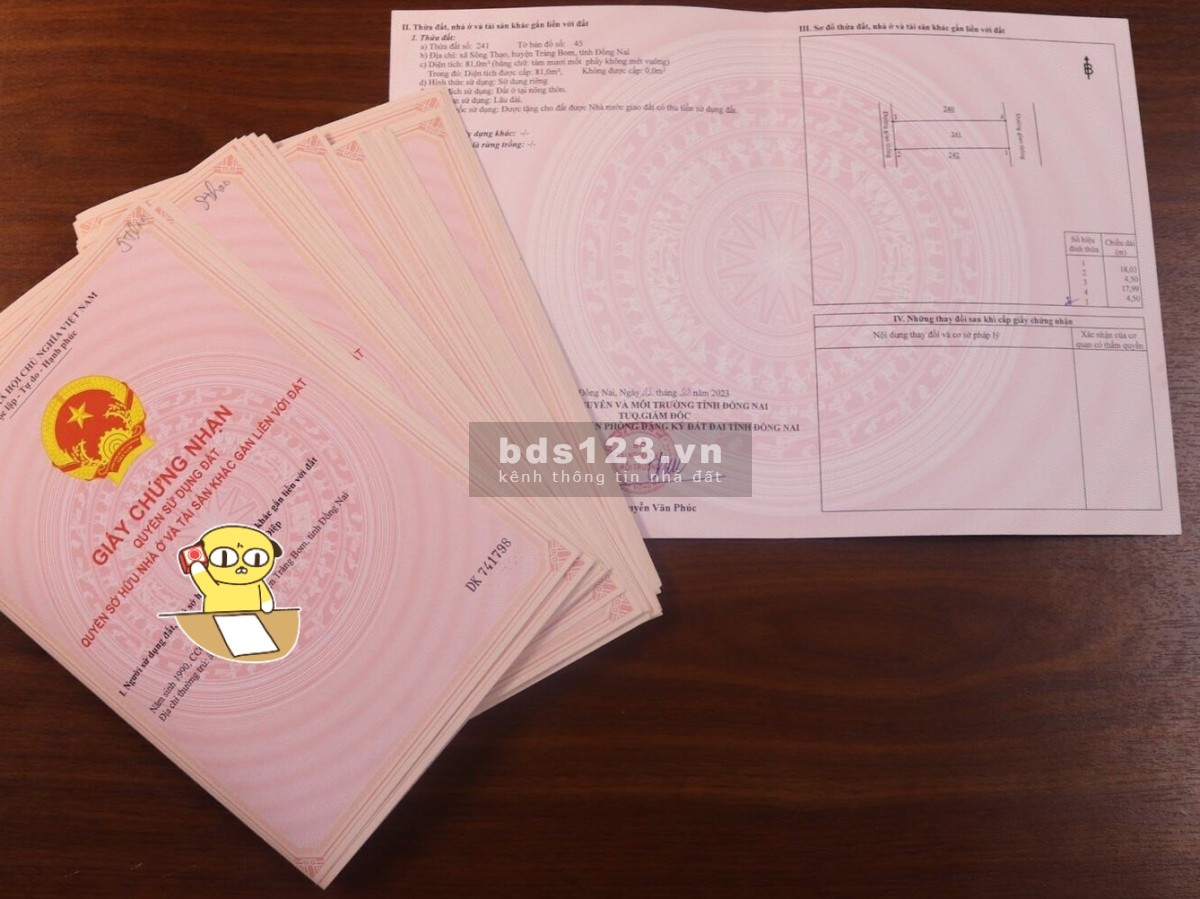 Đất full thổ UBND xã Sông Thao, cách QL1A chỉ 2KM. Sổ hồng sẵn. Chỉ từ dưới 1 tỷ