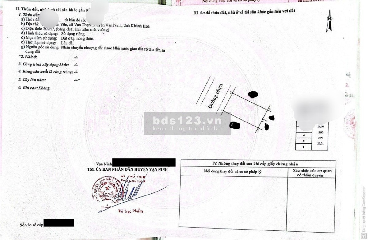 Bán đất nền dự án Vân Phong quy hoạch hạ tầng