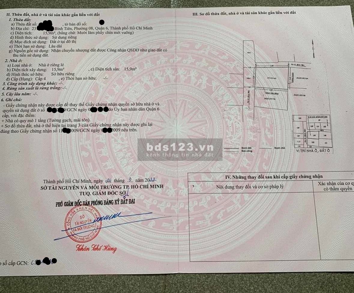 Bán nhà riêng hẻm 231 Bình Tiên Q6 ngang 3,5m dài 5m chỉ 2,2 tỷ SHR