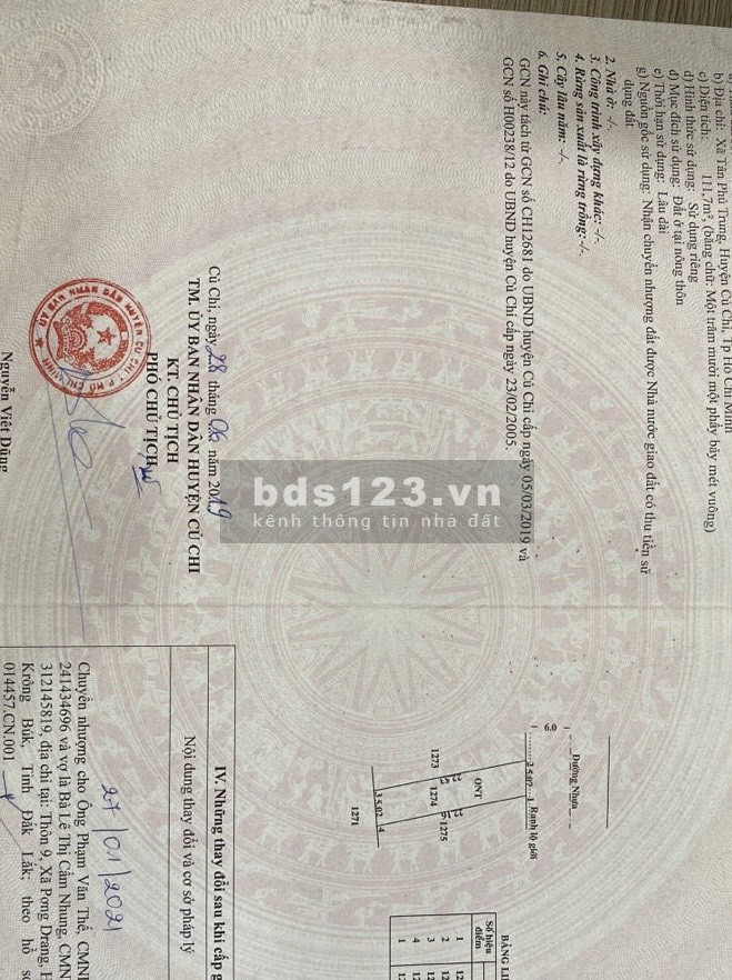Chủ ngộp cần ra nhanh trong tuần đất thổ cư - DT 111m2 - giá bán 1ty2 - đường Hồ Văn Tắng