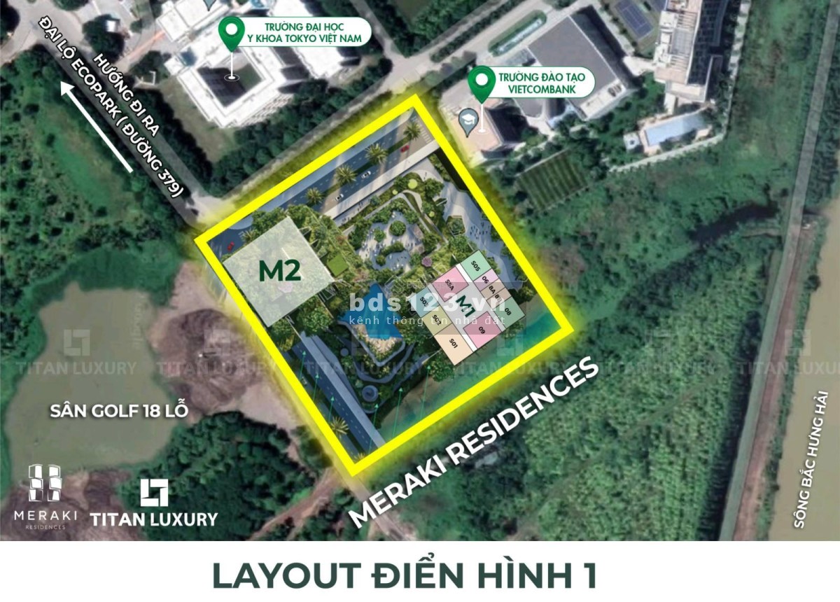 Bán chung cư Meraki Ecopark mới ra mắt Studio, 1, 2, 3PN giá chỉ 50 tr/m2. LH: 0915.015.556