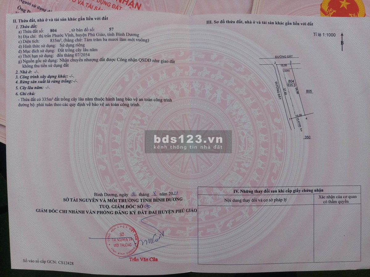 Đất mặt tiền đường lớn Phú Giáo Bình Dương Giá rẻ 6 làn xe chạy